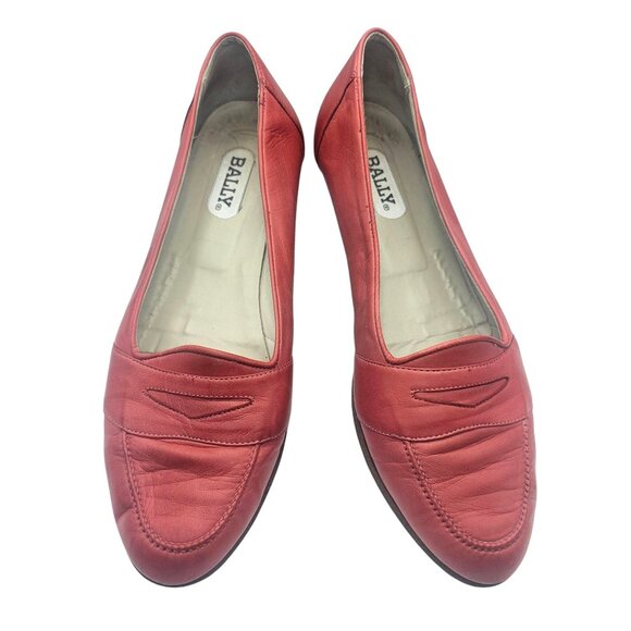 Bally Pink Leather Slip-On Loafer Flats Size 9.5 Made in Italy - Picture 1 of 14